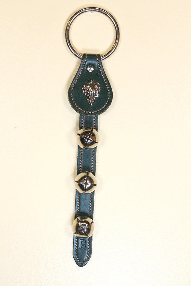 GRAPES CHARM above 3 Bells on Leather Strap