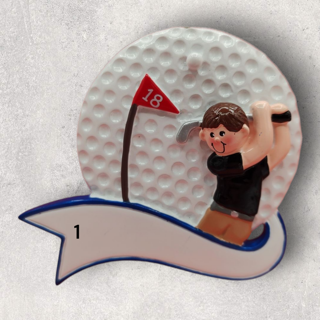GOLF Ornament with BANNER - MALE