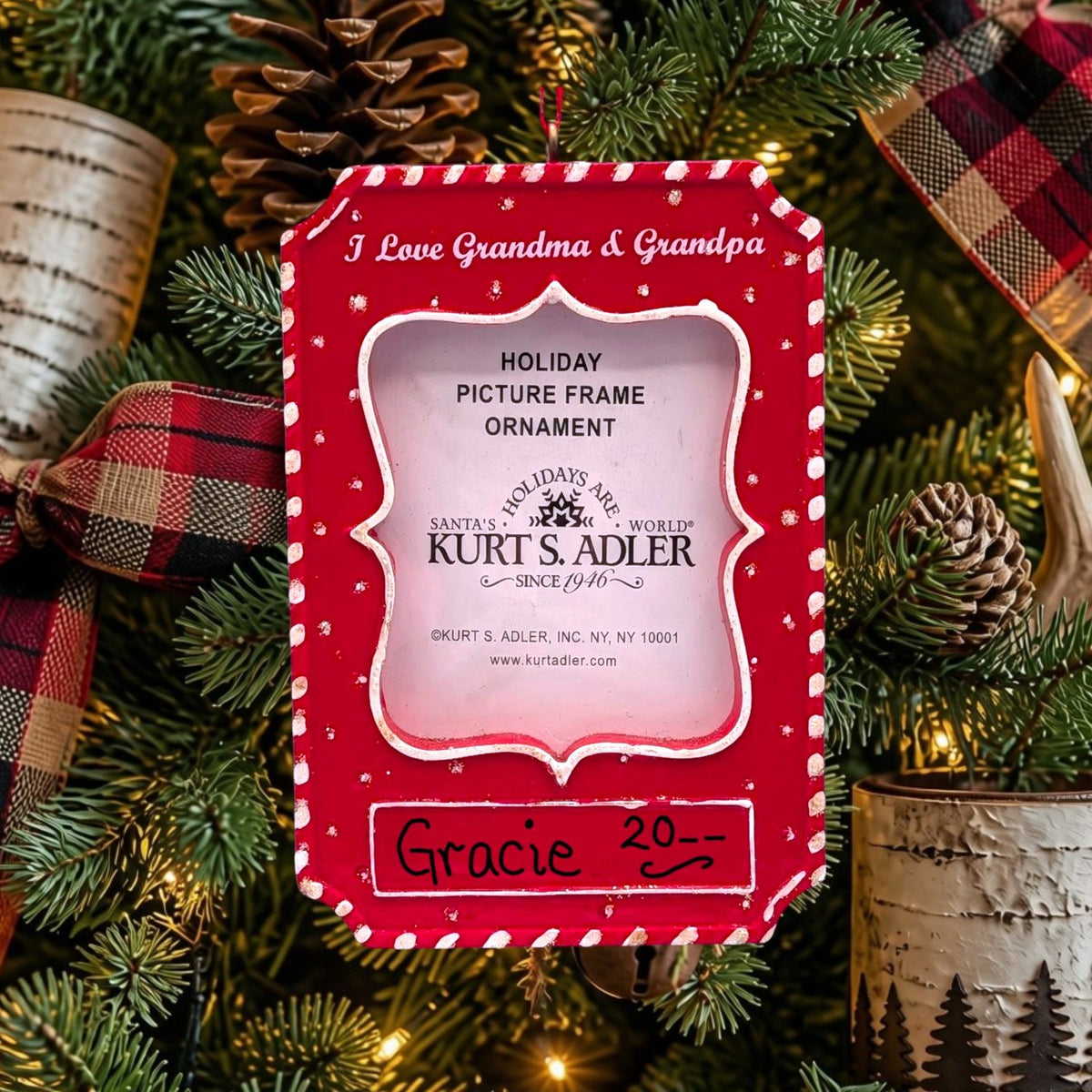 I LOVE GRANDMA & GRANDPA PHOTO FRAME Ornament