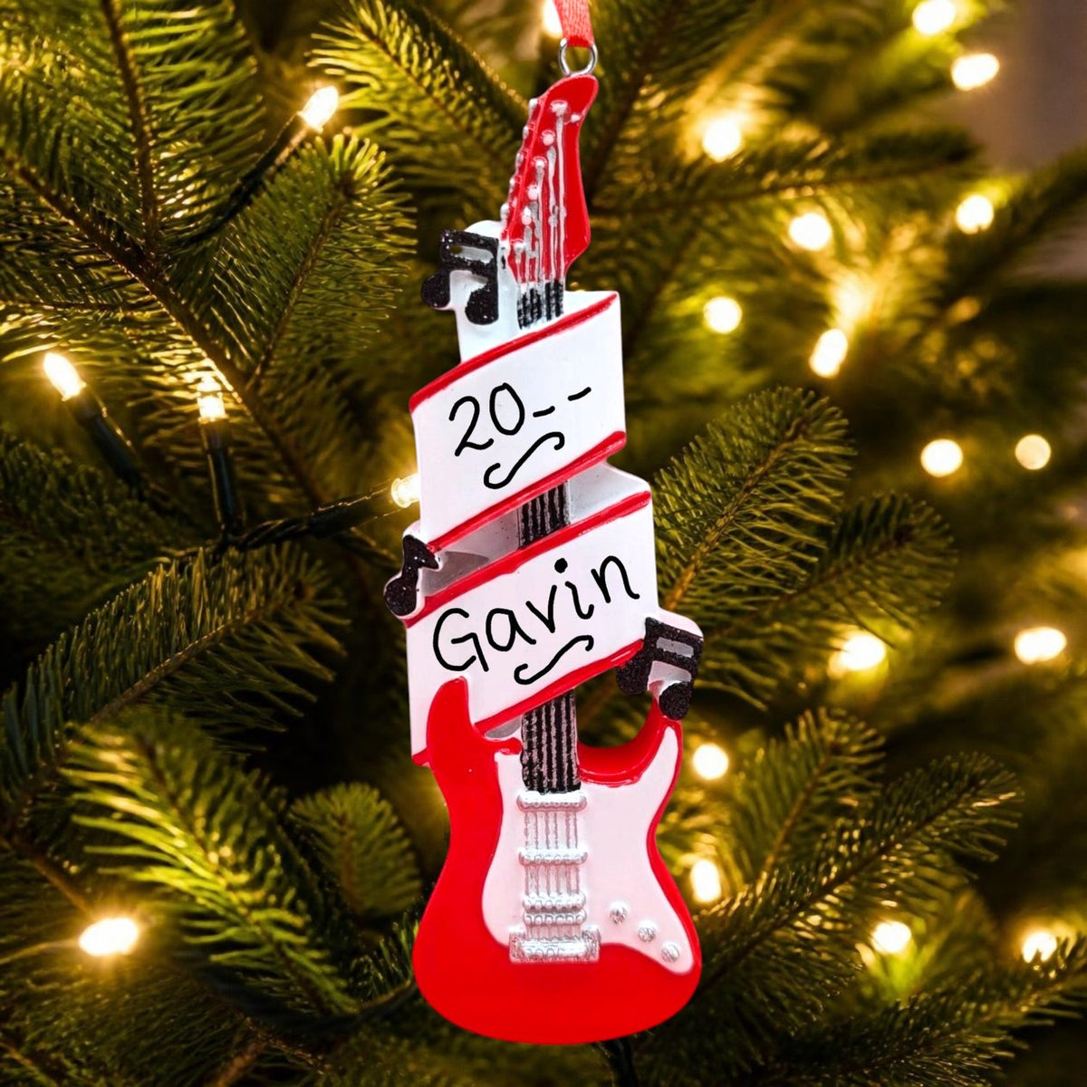 Red Electric Guitar Ornament