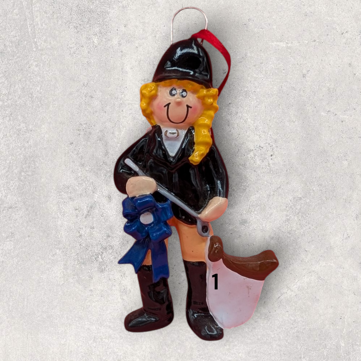 RIDER with BLUE RIBBON Ornament