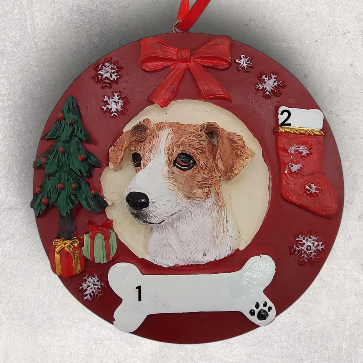 DOGS - JACK RUSSELL - Red Wreath