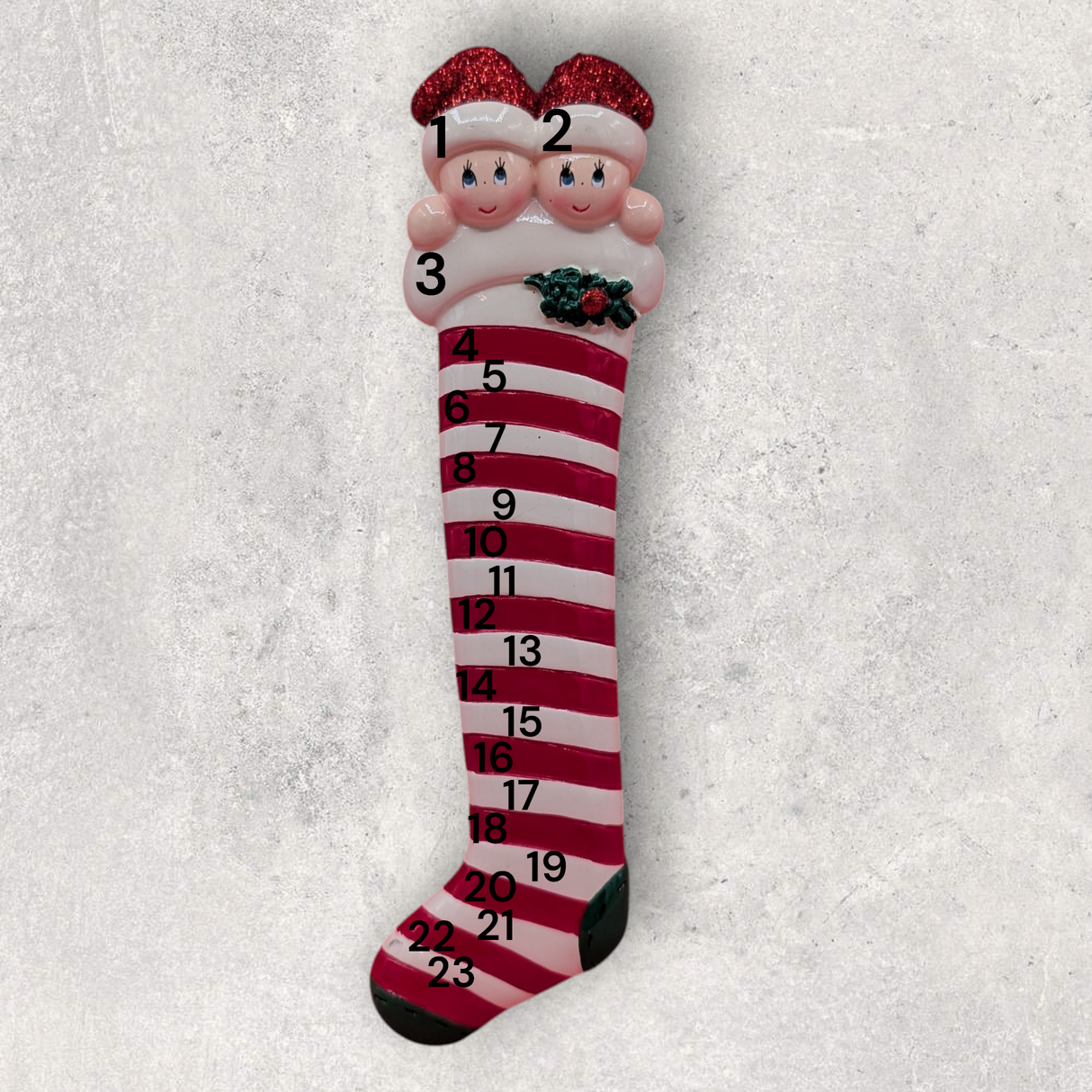 10+ NAMES - LONG STOCKING Ornament - LARGE GROUP POSSIBILITIES