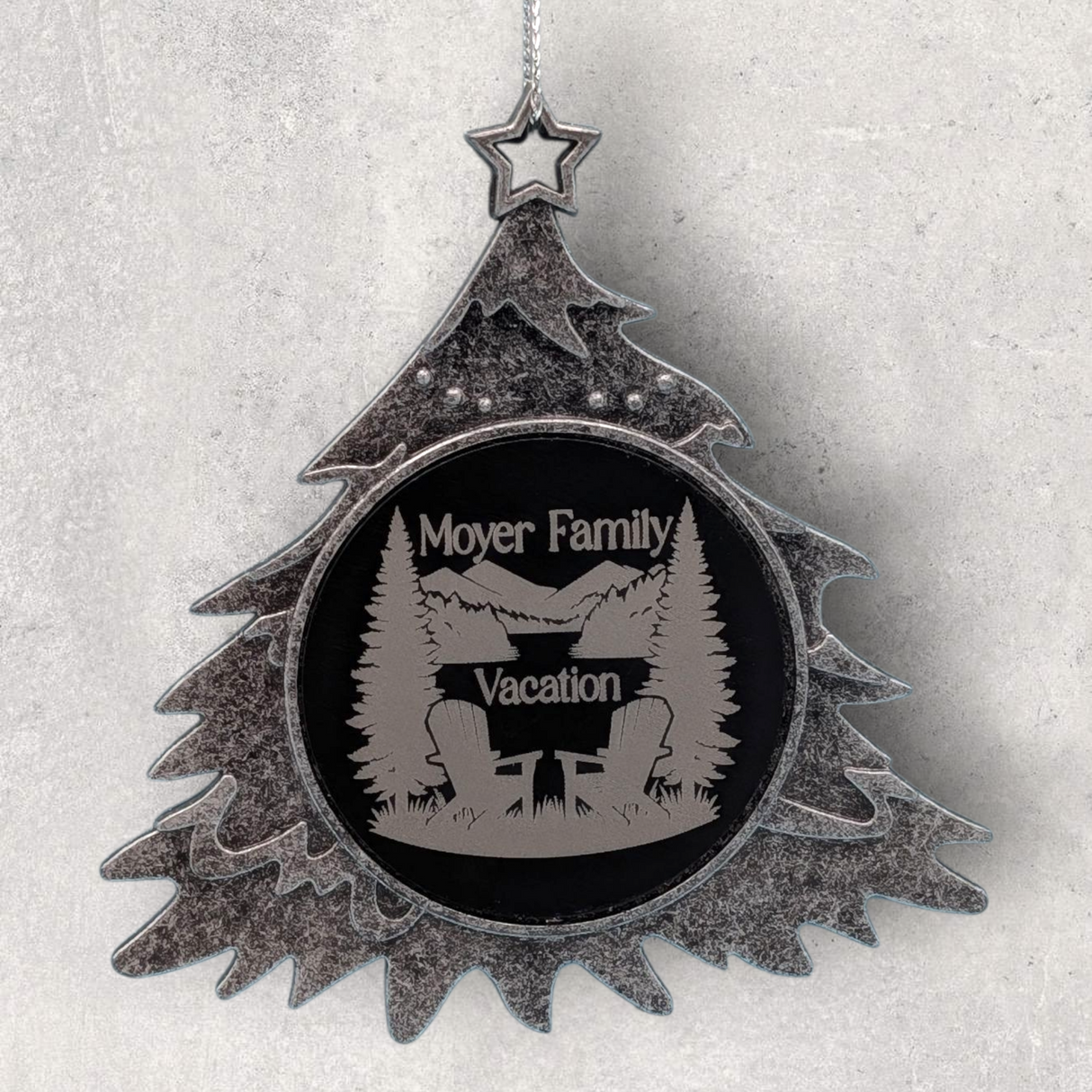MOUNTAIN /OUTDOOR VACATION Ornament - 2-Sided Engraved - Personalizable