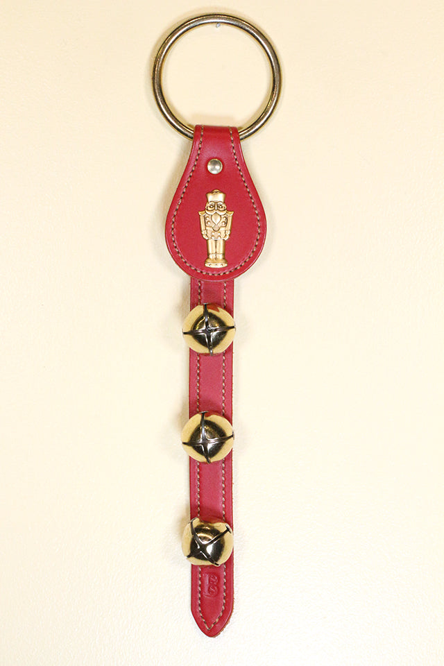 NUTCRACKER CHARM above 3 Bells on Leather Strap