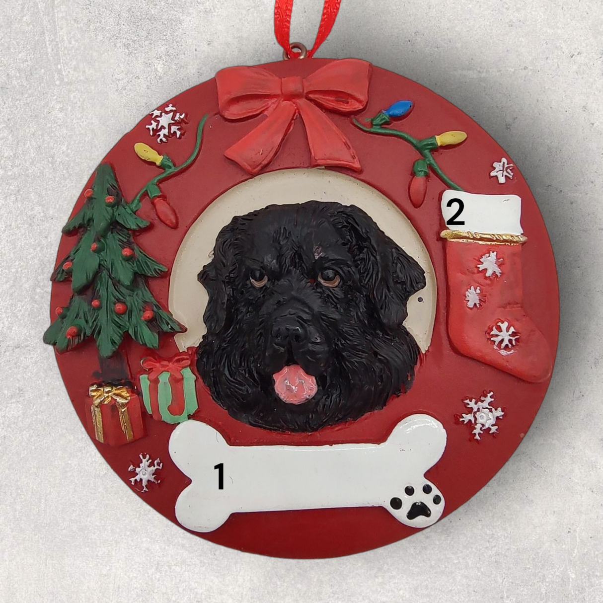 DOGS - NEWFOUNDLAND - Red Wreath