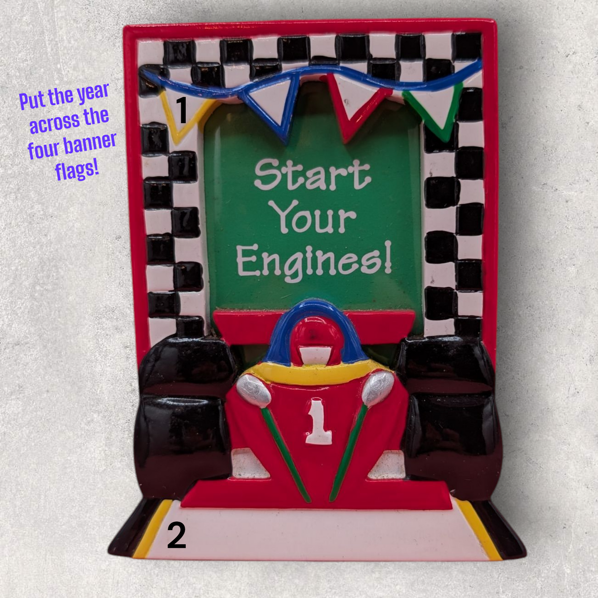 RACE CAR PHOTO FRAME Ornament