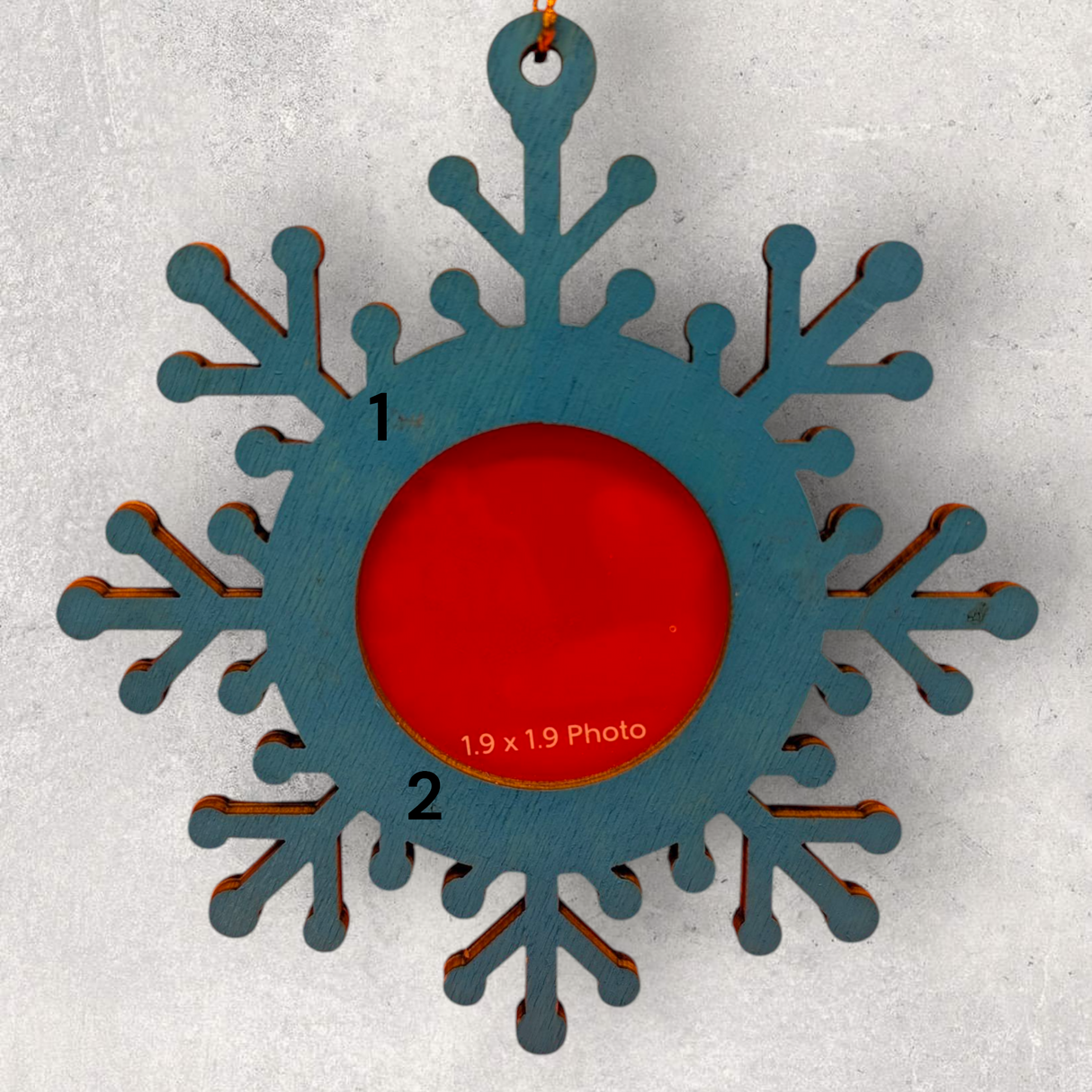 SNOWFLAKE WOODEN PHOTO FRAME Ornament