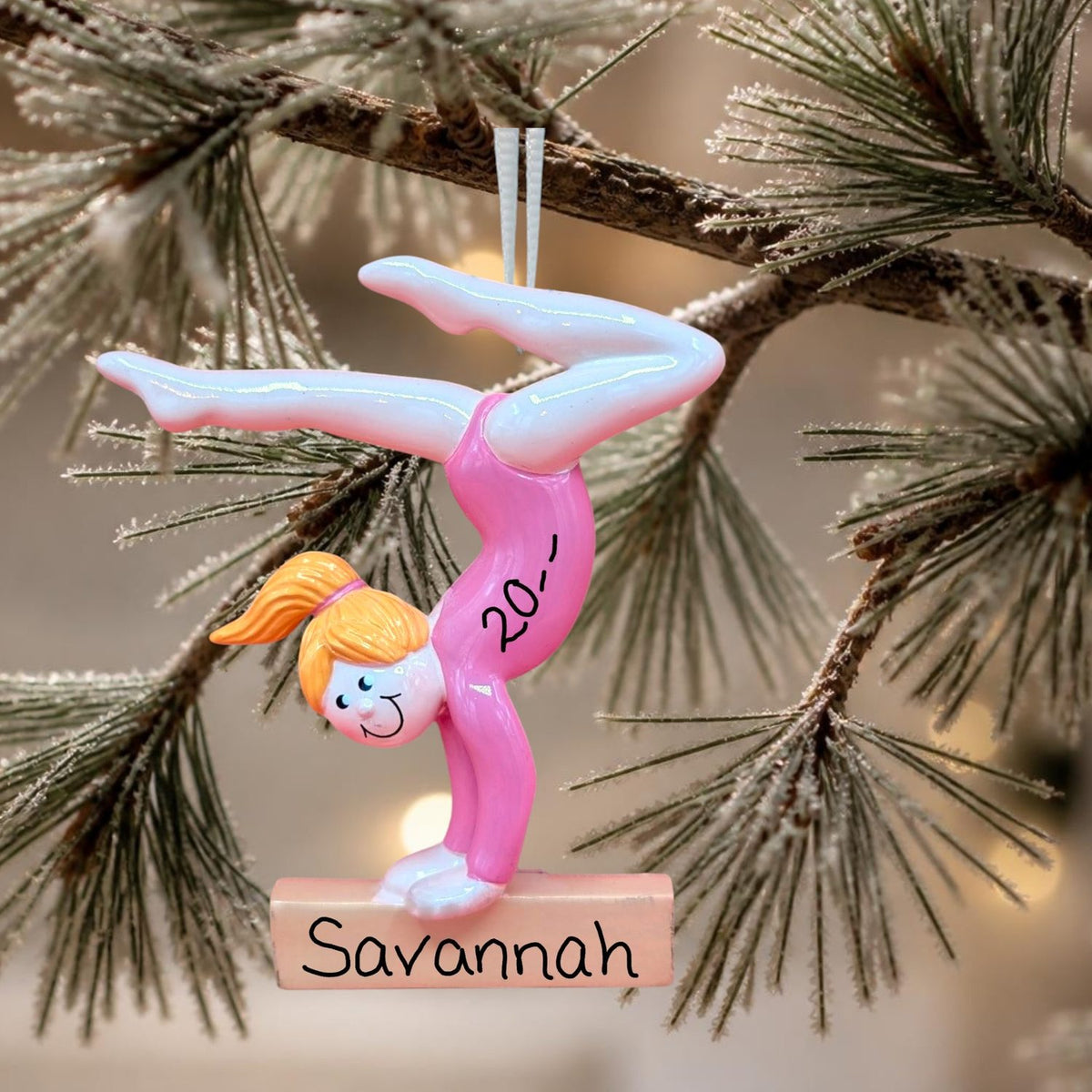 GYMNAST Ornament - BLONDE in PINK