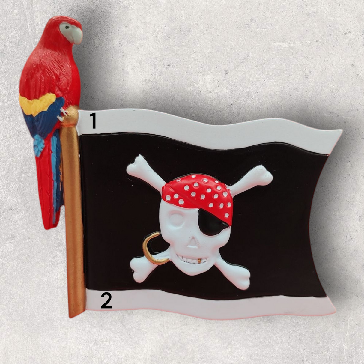 PIRATE'S JOLLY ROGER w/PARROT Ornament