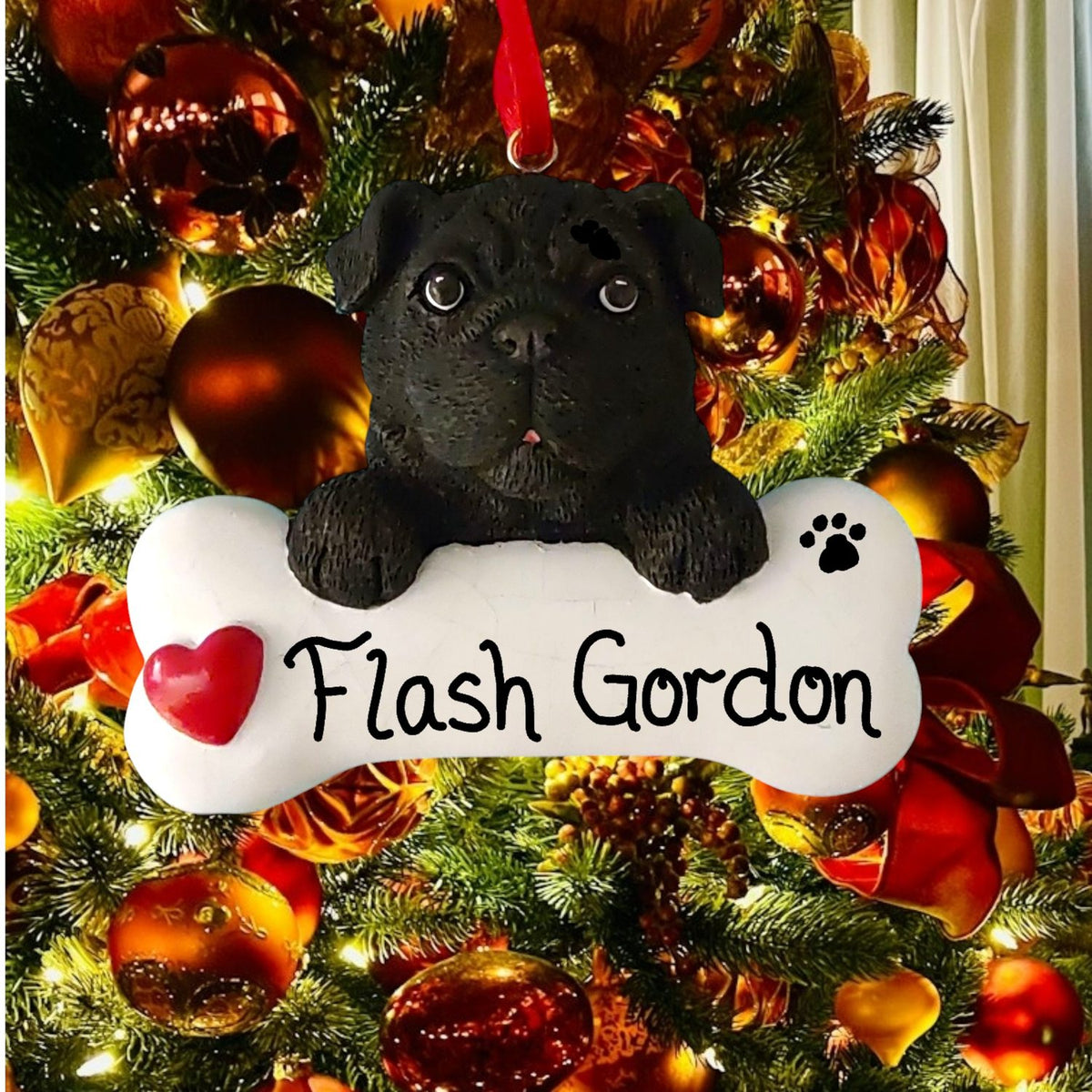 DOGS - PUG (BLACK) - Bone
