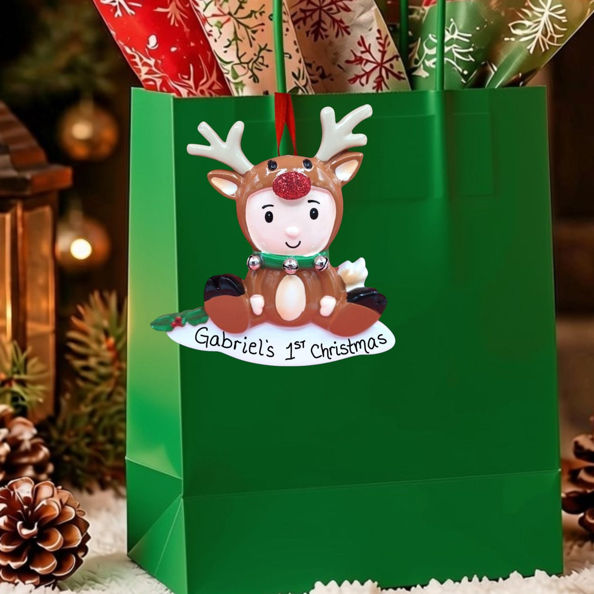 Child in Reindeer Suit Ornament