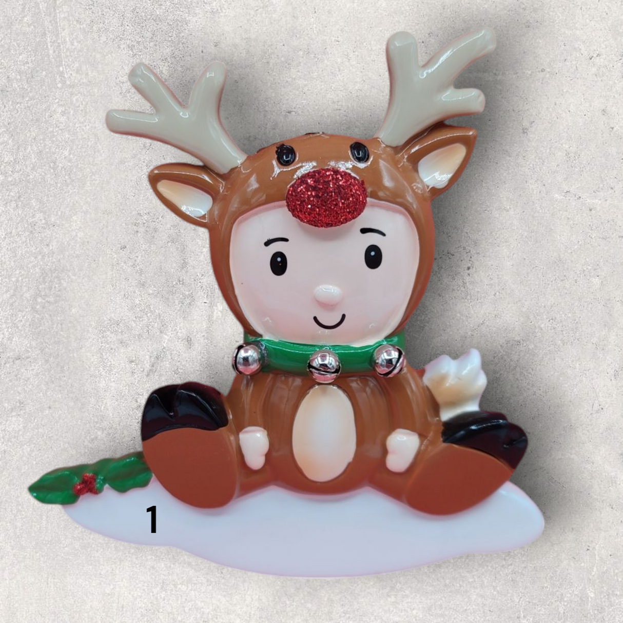 CHILD in REINDEER SUIT Ornament