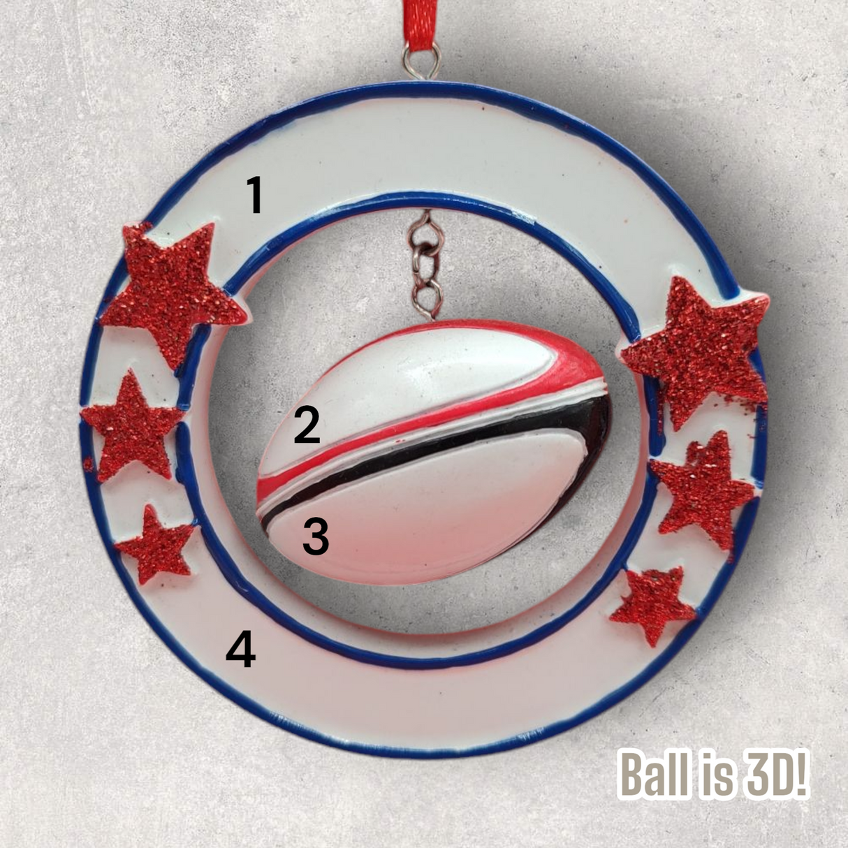 RUGBY Ornament - CIRCLE / 3-D BALL