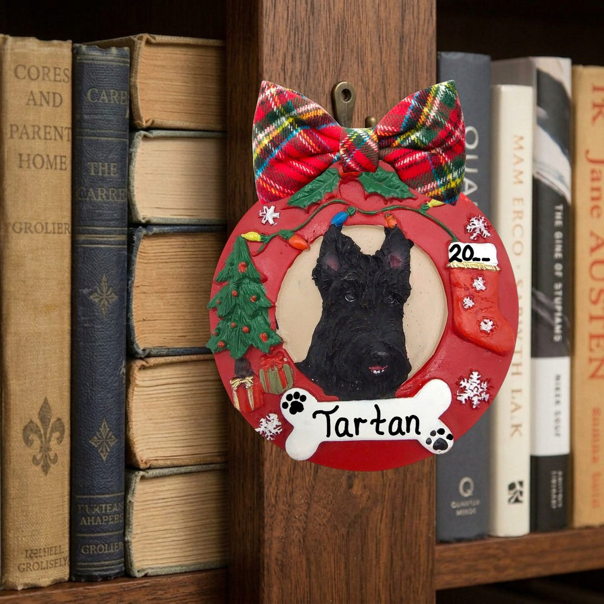 DOGS - SCOTTISH TERRIER - Red Wreath
