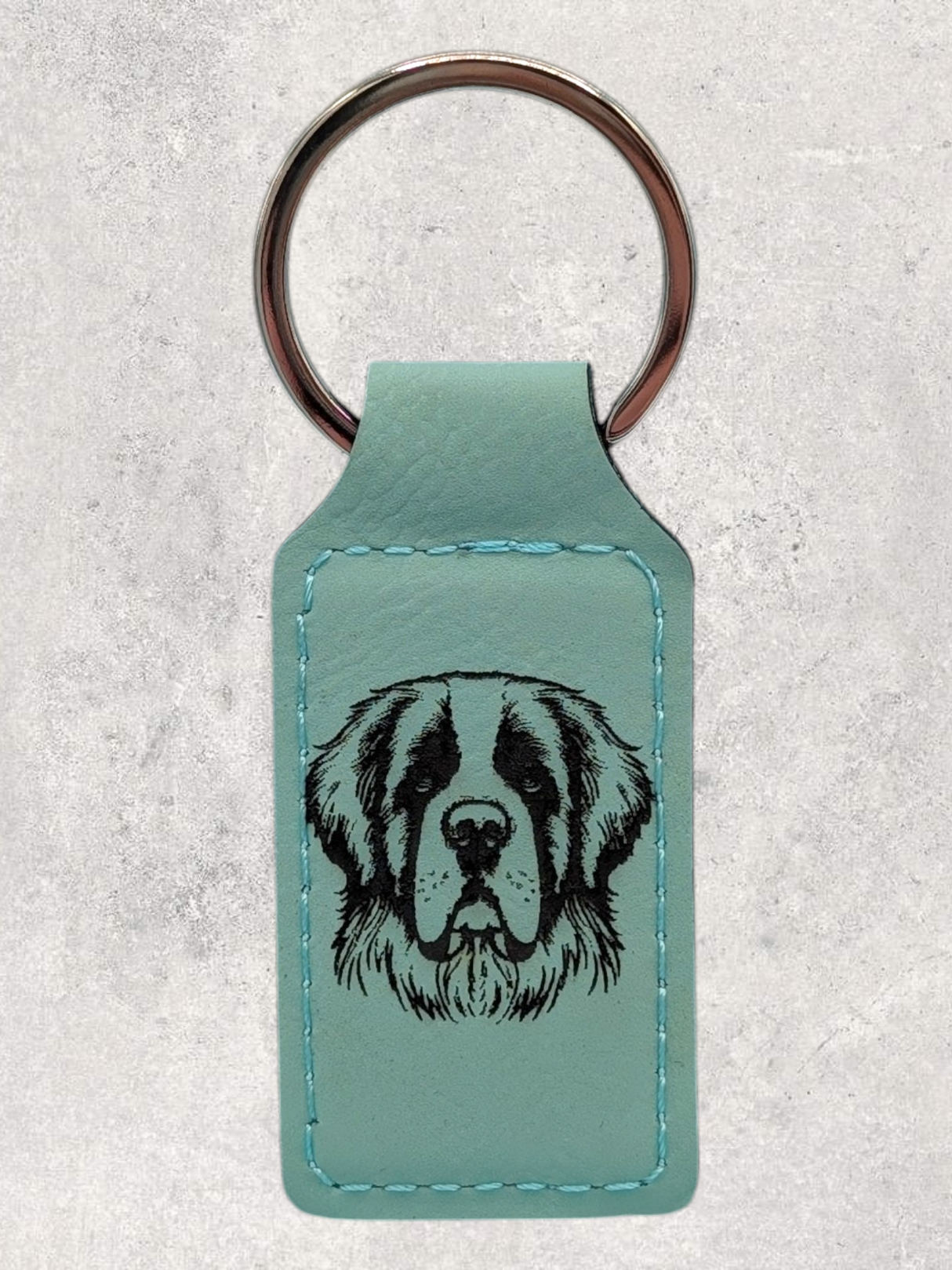 KEYCHAIN - SAINT BERNARD - Leatherette - Personalizable