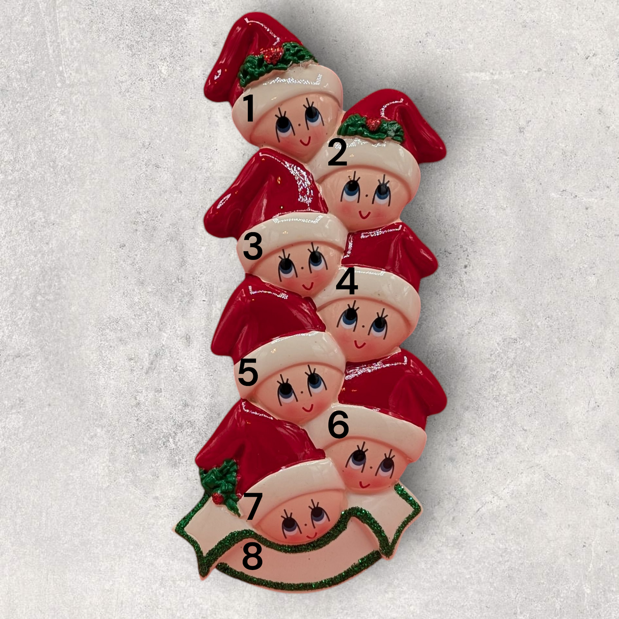 7 in SANTA CAPS Ornament