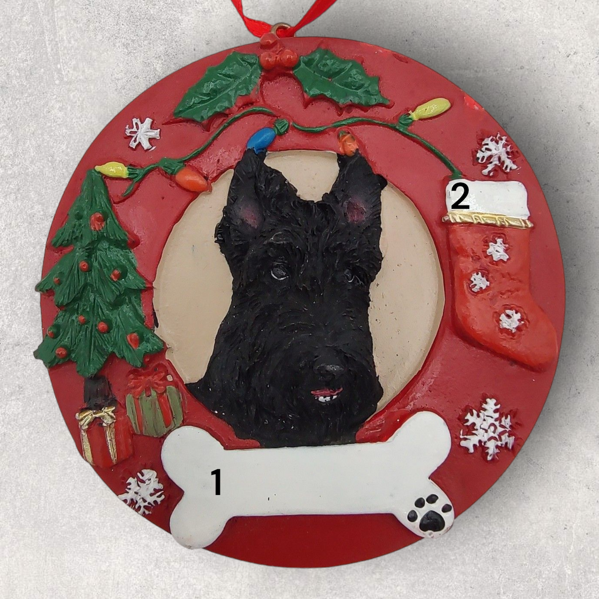 DOGS - SCOTTISH TERRIER - Red Wreath