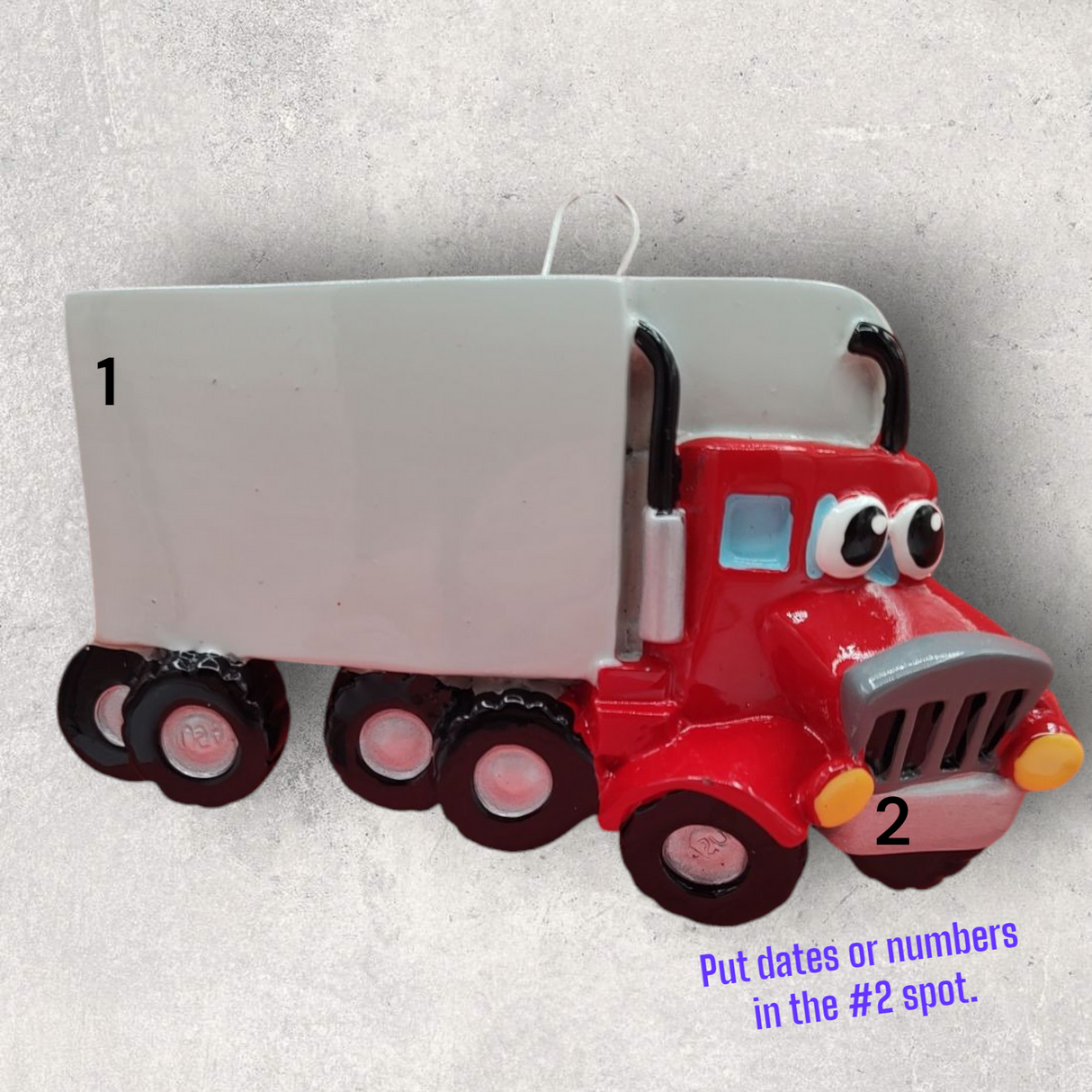 WHIMSICAL - 18-WHEELER SEMI TRUCK Ornament