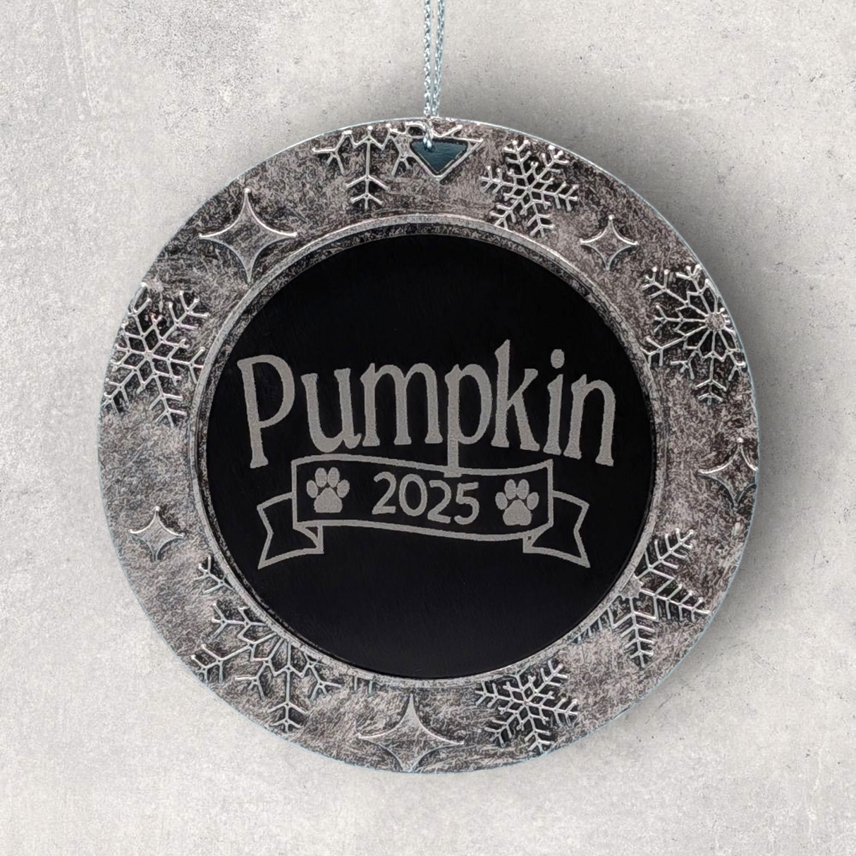 2-Sided Engraved IN REMEMBRANCE Wreath Ornament - For PETS - "Your Paw Prints are Forever in Our Hearts"