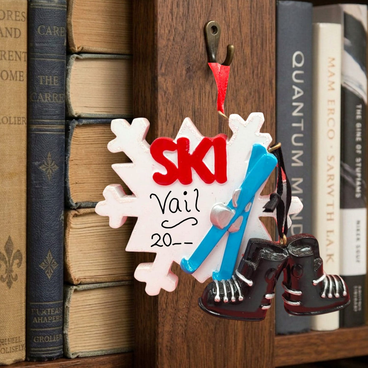 Skiing Ornament - Boots & Skis on a Snowflake