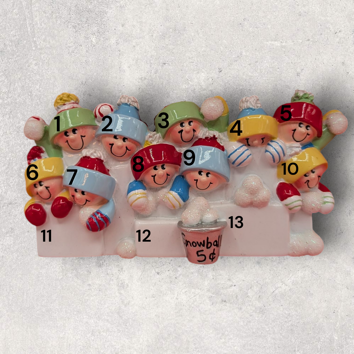 10 SNOWBALL FIGHT FAMILY / GROUP Ornament