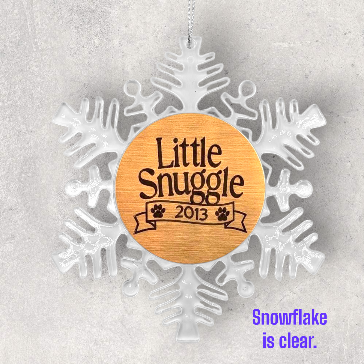 2-Sided Engraved IN REMEMBRANCE Snowflake Ornament - For PETS - "Your Paw Prints are Forever in Our Hearts"