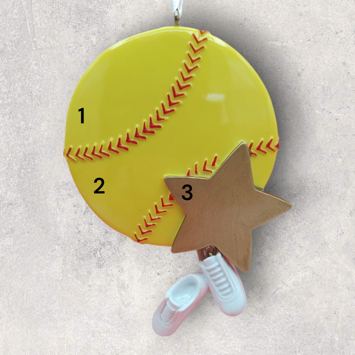 SOFTBALL Ornament with GOLD STAR