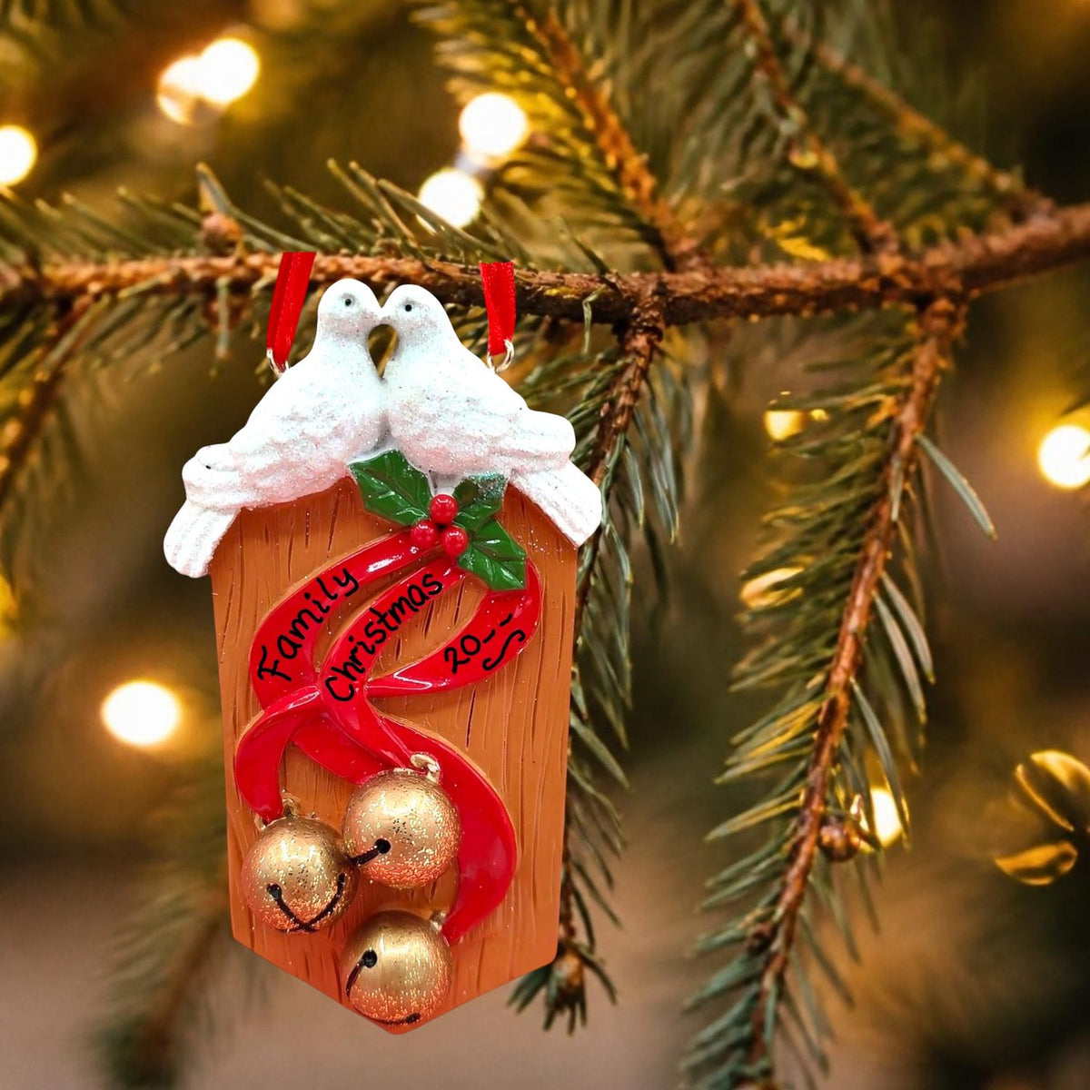 SLED Ornament - with 2 DOVES
