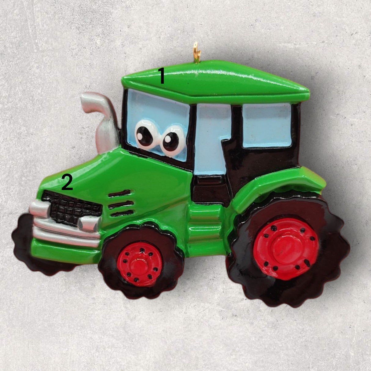 WHIMSICAL TRACTOR Ornament - GREEN
