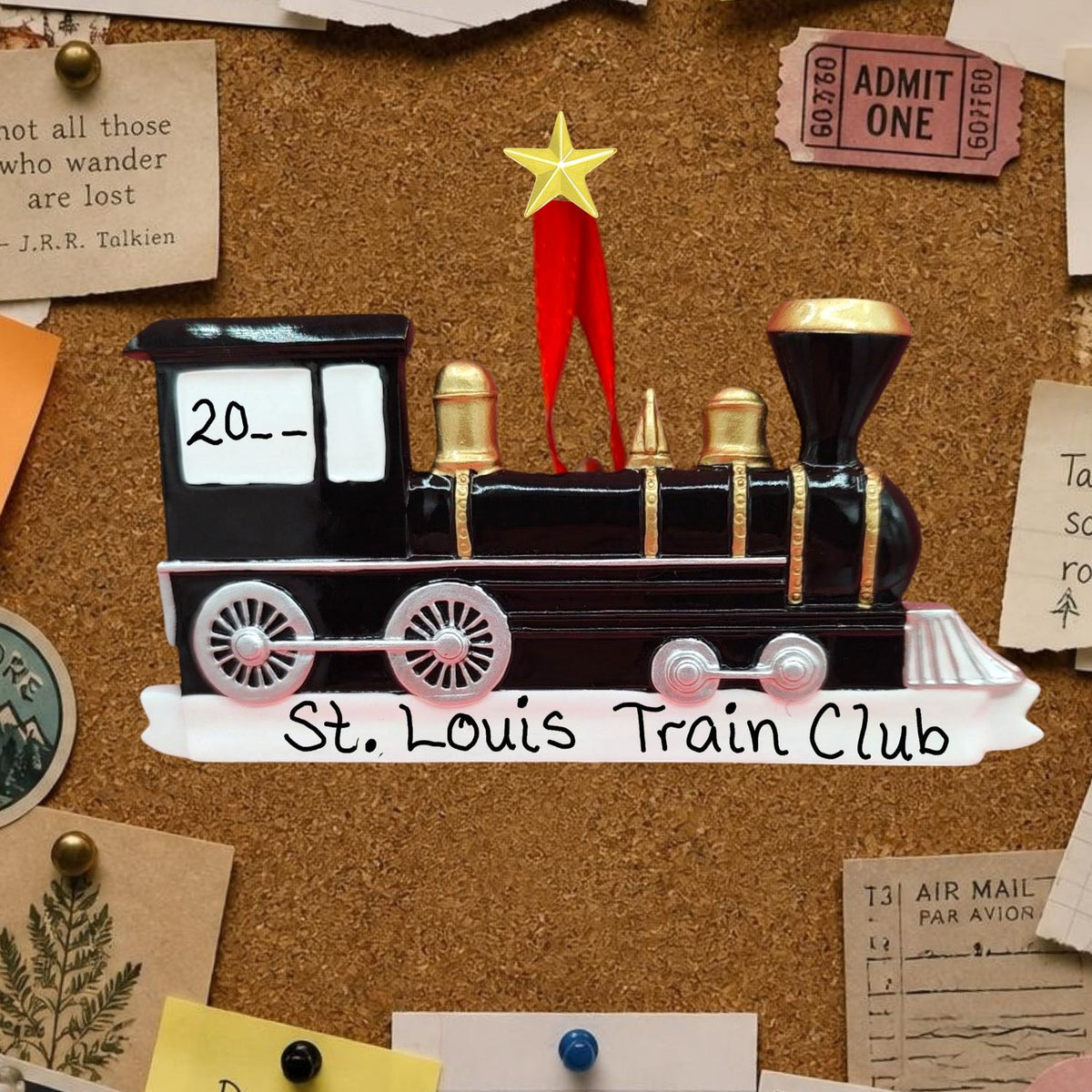 Train Ornament - Black Locomotive