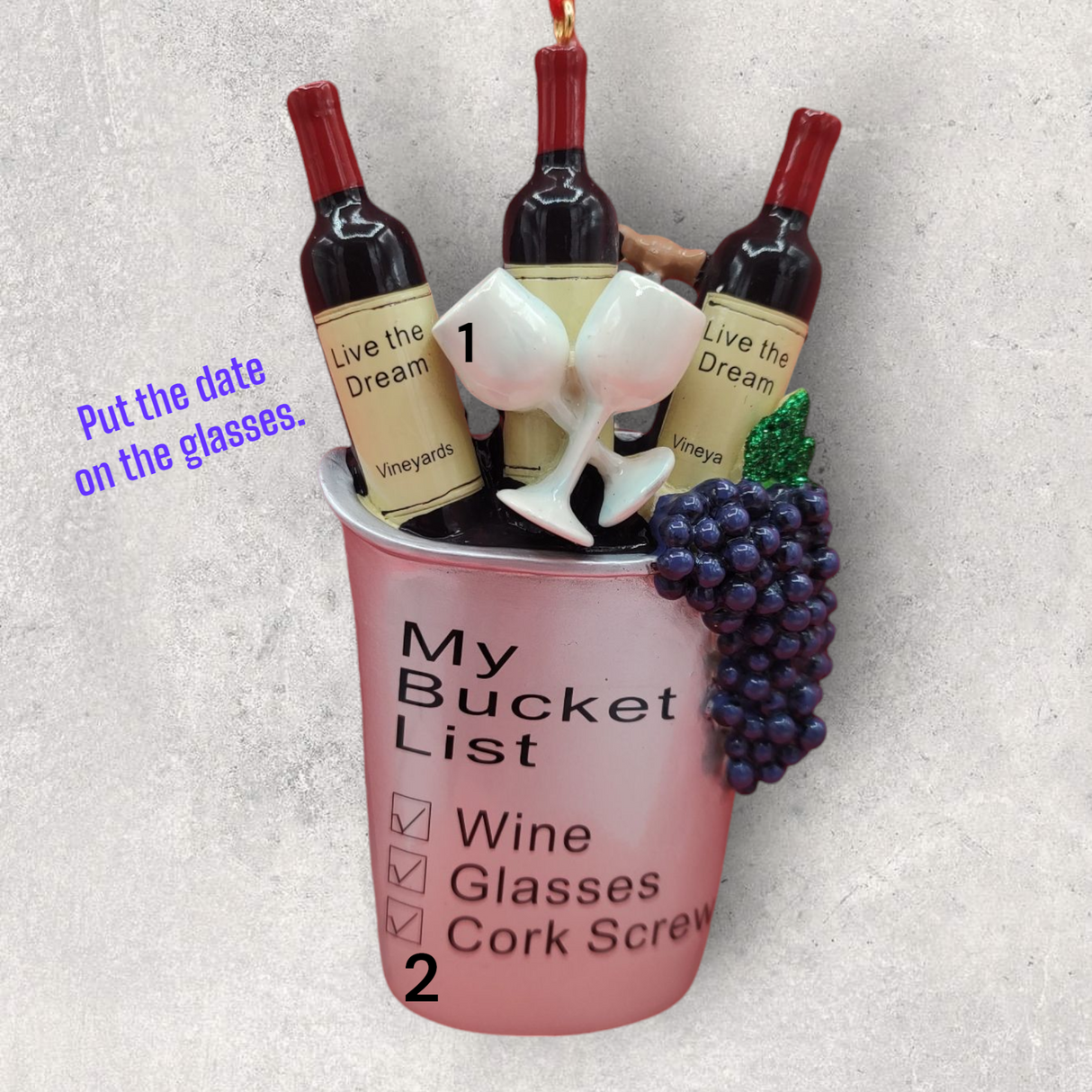WINE BUCKET LIST Ornament