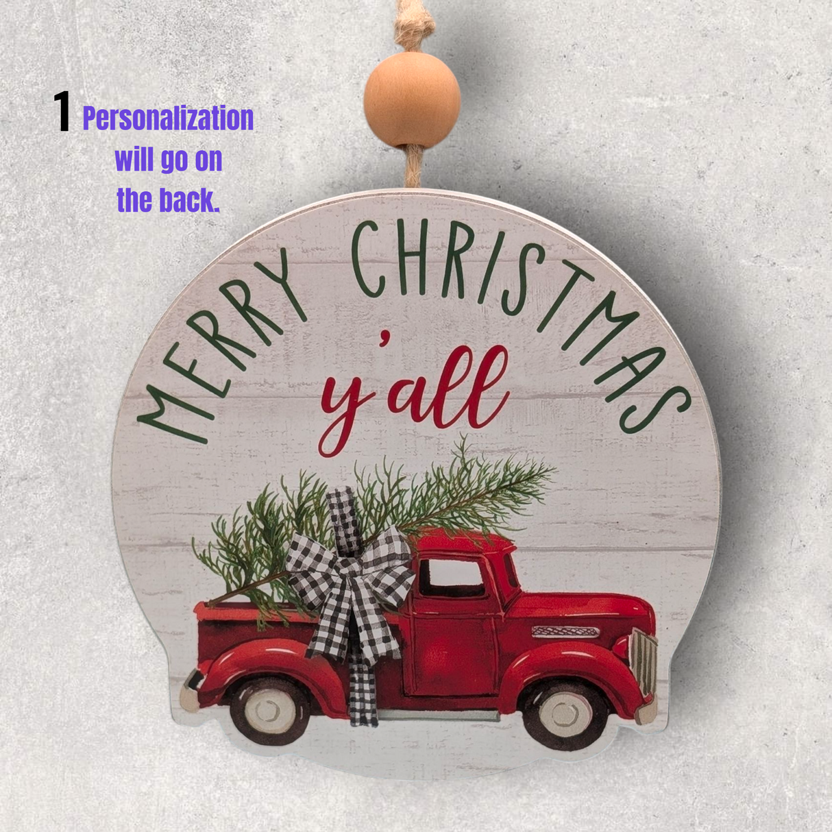 "MERRY CHRISTMAS, Y'ALL" Disc Ornament