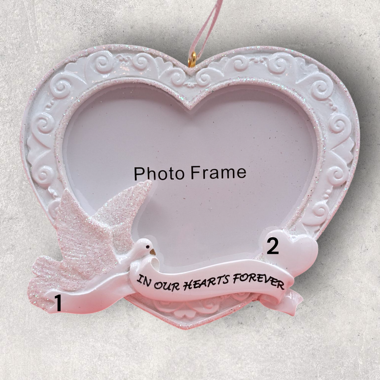 IN REMEMBRANCE - "IN OUR HEARTS FOREVER" Ornament - PHOTO FRAME