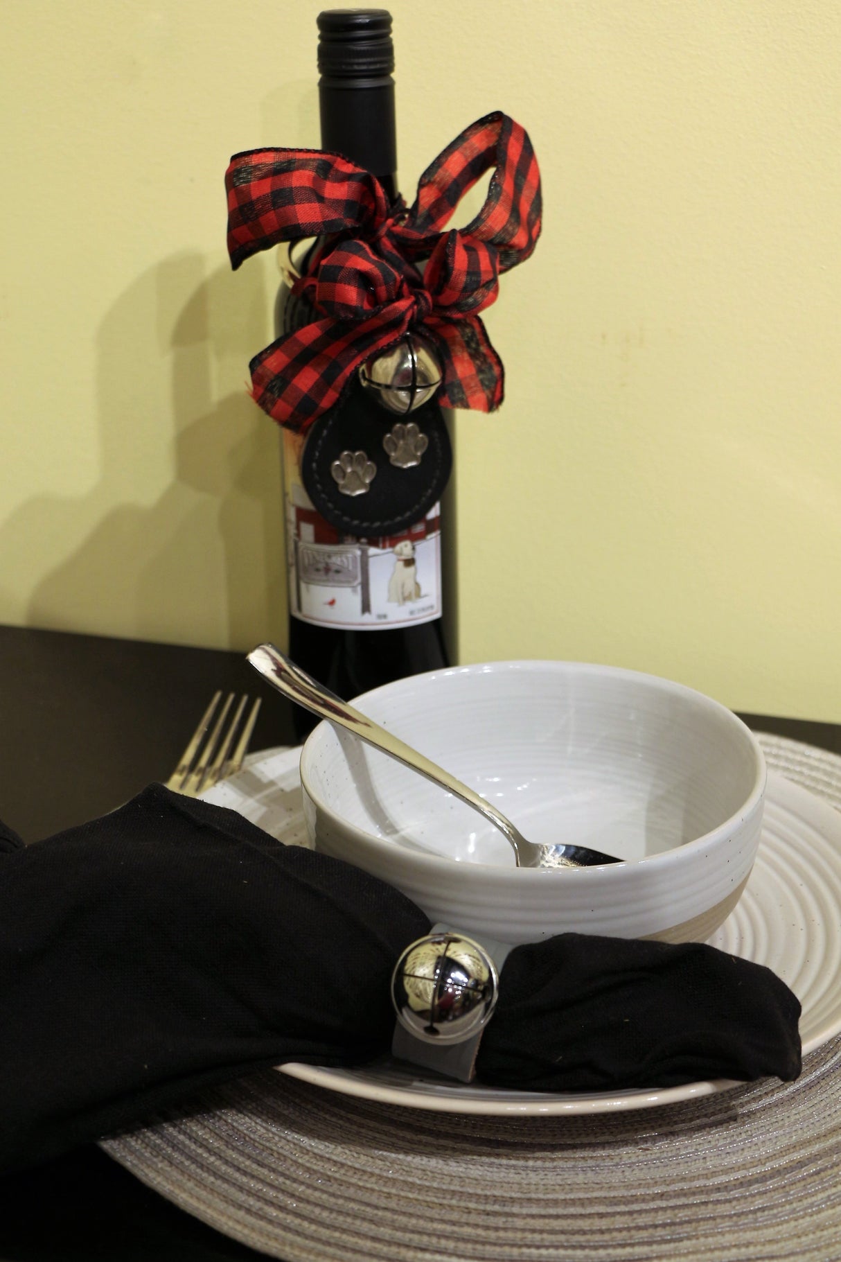 PAW PRINT CHARMS on Leather Teardrop - 1 Bell