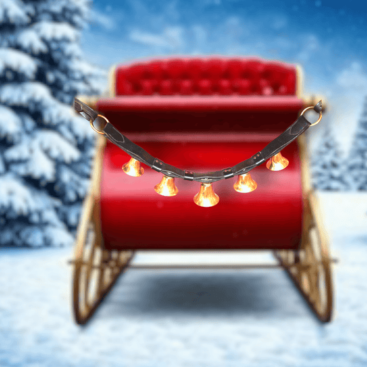 BELLS - VARIOUS SOLID BRASS or CHROME BELLS on LEATHER