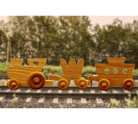 TOYS - Handcrafted WOOD ALPHABET TRAIN PIECES