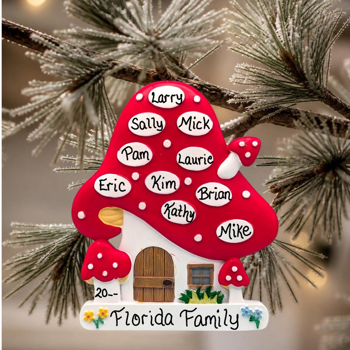 Mushroom House Ornament (10 Names)