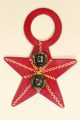 STAR (RED) - Hand-Painted Leather Doorknob Bell