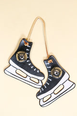 ICE HOCKEY SKATES - Hand-Painted Leather Doorknob Bell