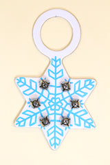 SNOWFLAKE - Hand-Painted Leather Doorknob Bell