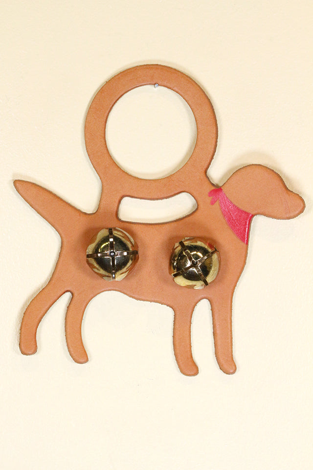 LABRADOR RETRIEVER (YELLOW) Hand-Painted LEATHER Doorknob Bell