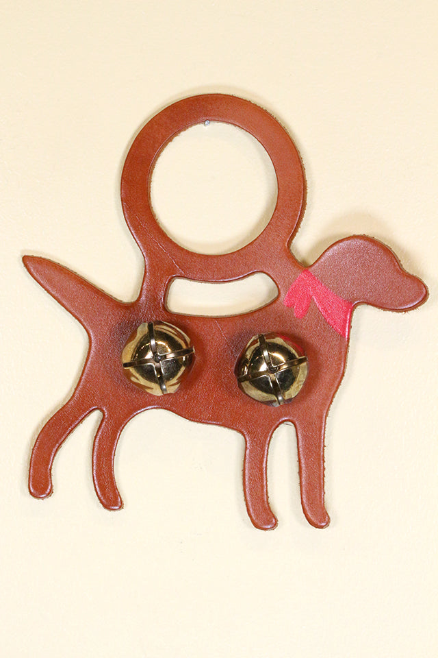 GOLDEN RETRIEVER Hand-Painted LEATHER Doorknob Bell