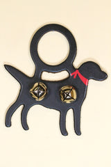 LABRADOR RETRIEVER (BLACK) Hand-Painted LEATHER Doorknob Bell