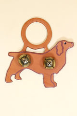 COCKER SPANIEL (GOLD / BUFF) Hand-Painted LEATHER Doorknob Bell