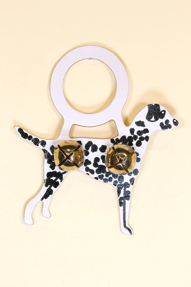 DALMATIAN Hand-Painted LEATHER Doorknob Bell