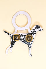 DALMATIAN Hand-Painted LEATHER Doorknob Bell