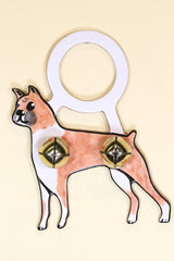 BOXER Hand-Painted LEATHER Doorknob Bell