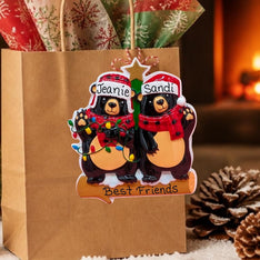 2 BLACK BEARS Ornament
