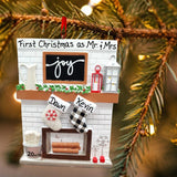 Stockings on Joy Mantel Ornament (2 Names)